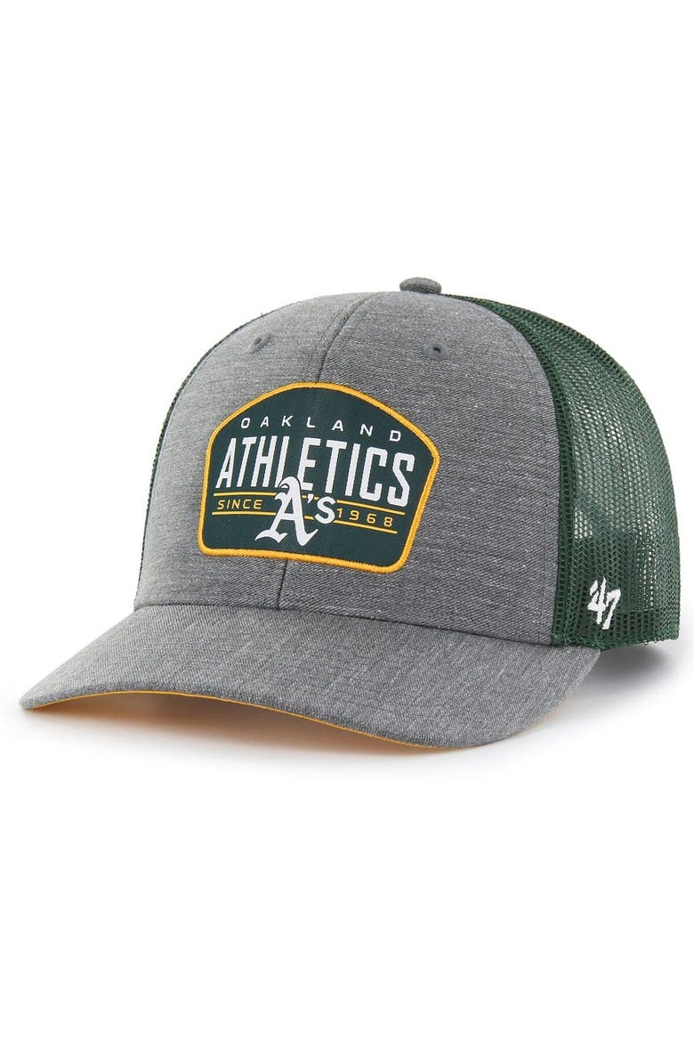 Men's '47 Charcoal Oakland Athletics Slate Trucker Snapback Hat, Main, color, Charcoal