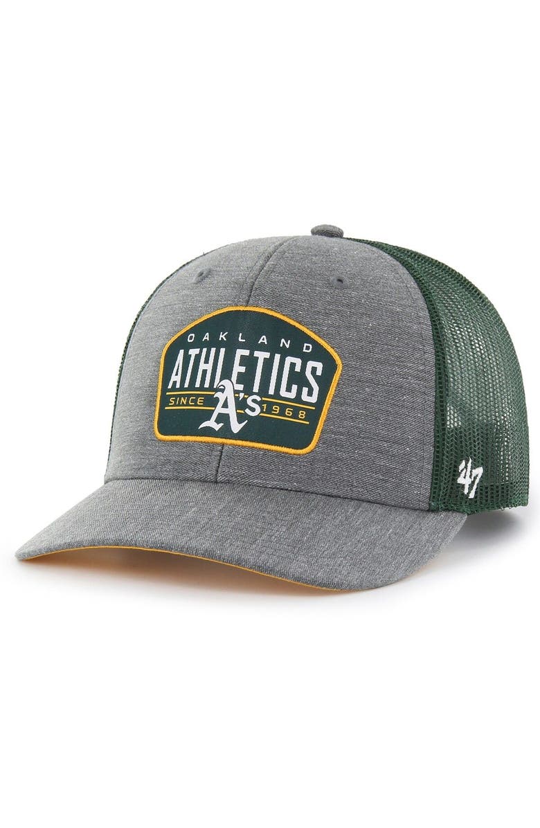 '47 Men's '47 Charcoal Oakland Athletics Slate Trucker Snapback Hat, Main, color, Charcoal