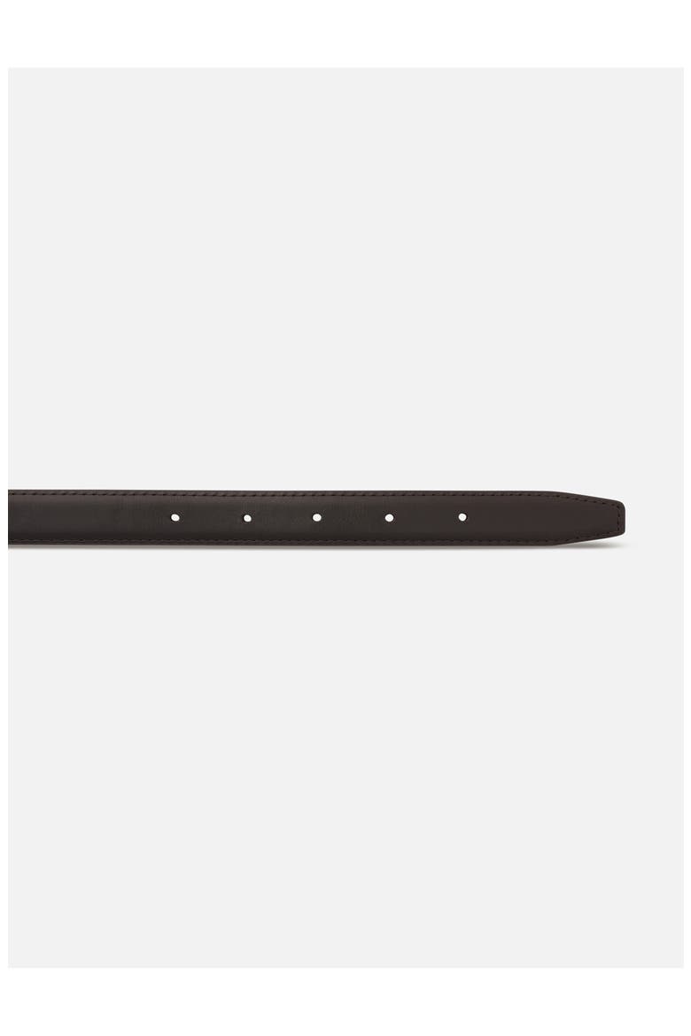 The Square Buckle Leather Belt, Alternate, color, DARK BROWN