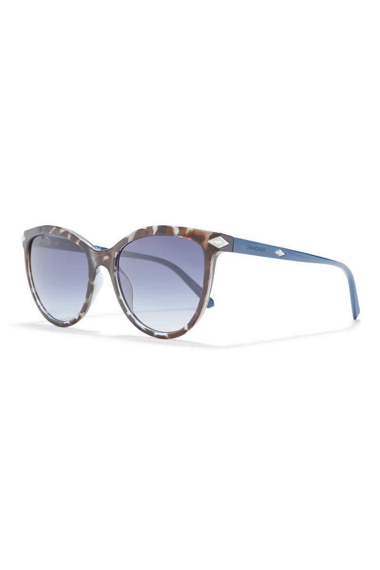 54mm Cat Eye Sunglasses, Alternate, color, HAVANA / GRADIENT BLUE