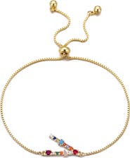 Adornia Mixed Crystal Initial Chain Bracelet