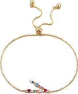 Adornia Mixed Crystal Initial Chain Bracelet