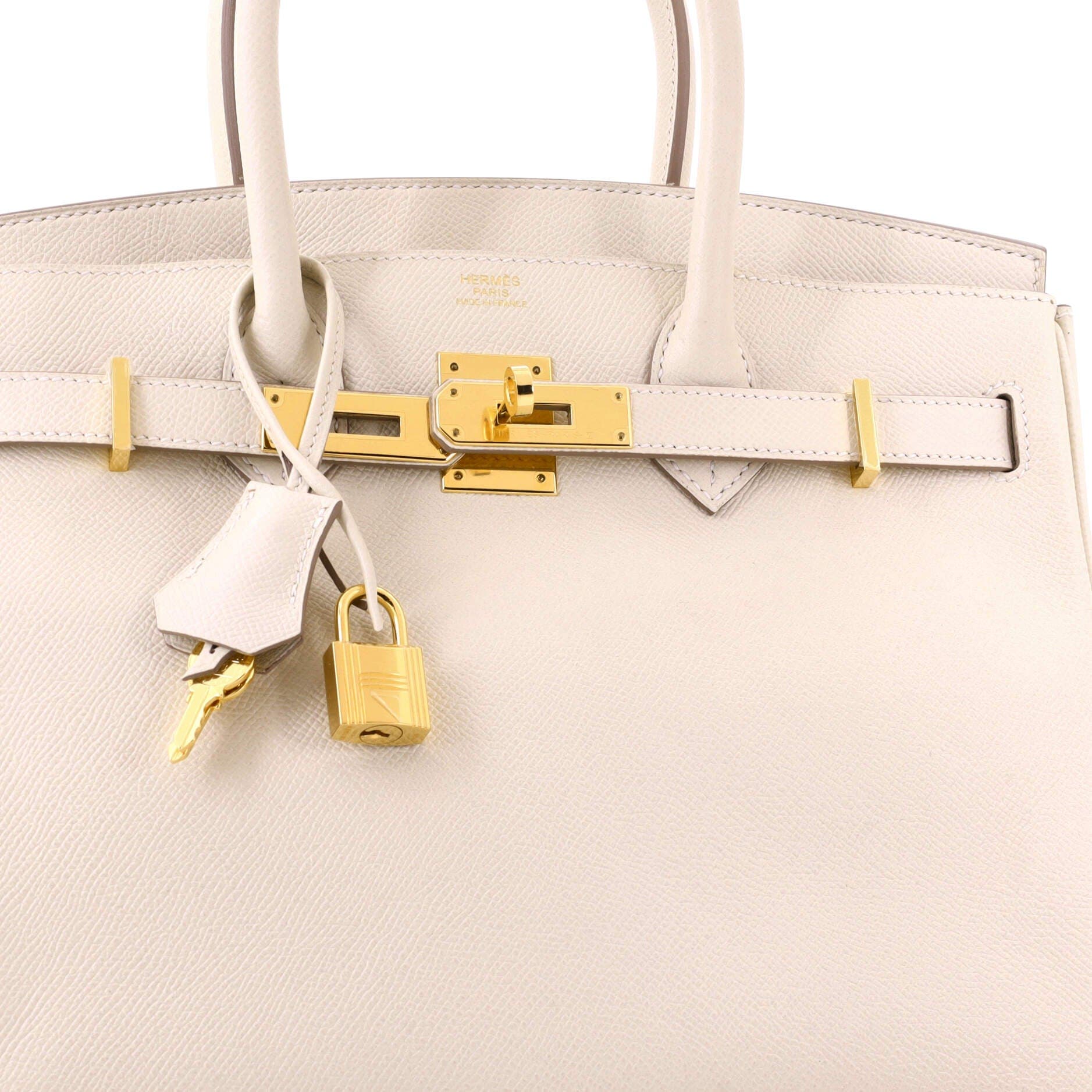 Birkin Handbag Light Epsom with Gold Hardware 30, Alternate, color, White