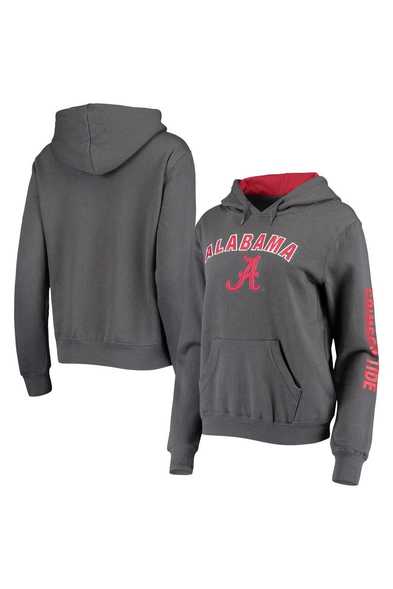 Women's Colosseum Charcoal Alabama Crimson Tide Loud and Proud Pullover Hoodie, Main, color, Charcoal