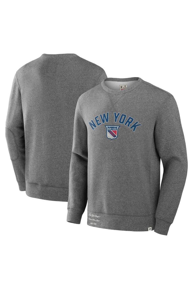 Men's Fanatics Heather Gray New York Rangers Decades Collection Legendary Fleece Pullover Sweatshirt, Main, color, Heather Gray