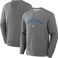 FANATICS Men's Fanatics Heather Gray New York Rangers Decades Collection Legendary Fleece Pullover Sweatshirt