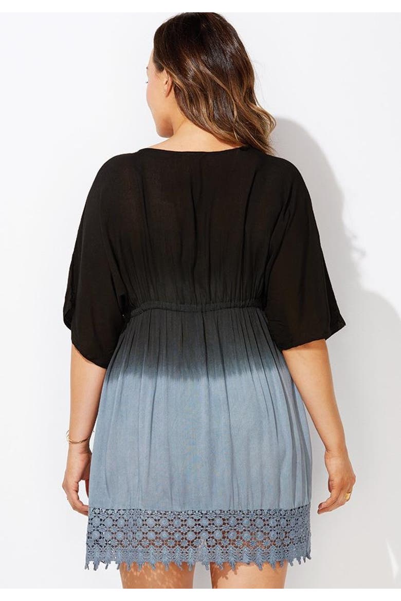 Renee Ombre Cover Up Dress, Alternate, color, Black Grey Ombre