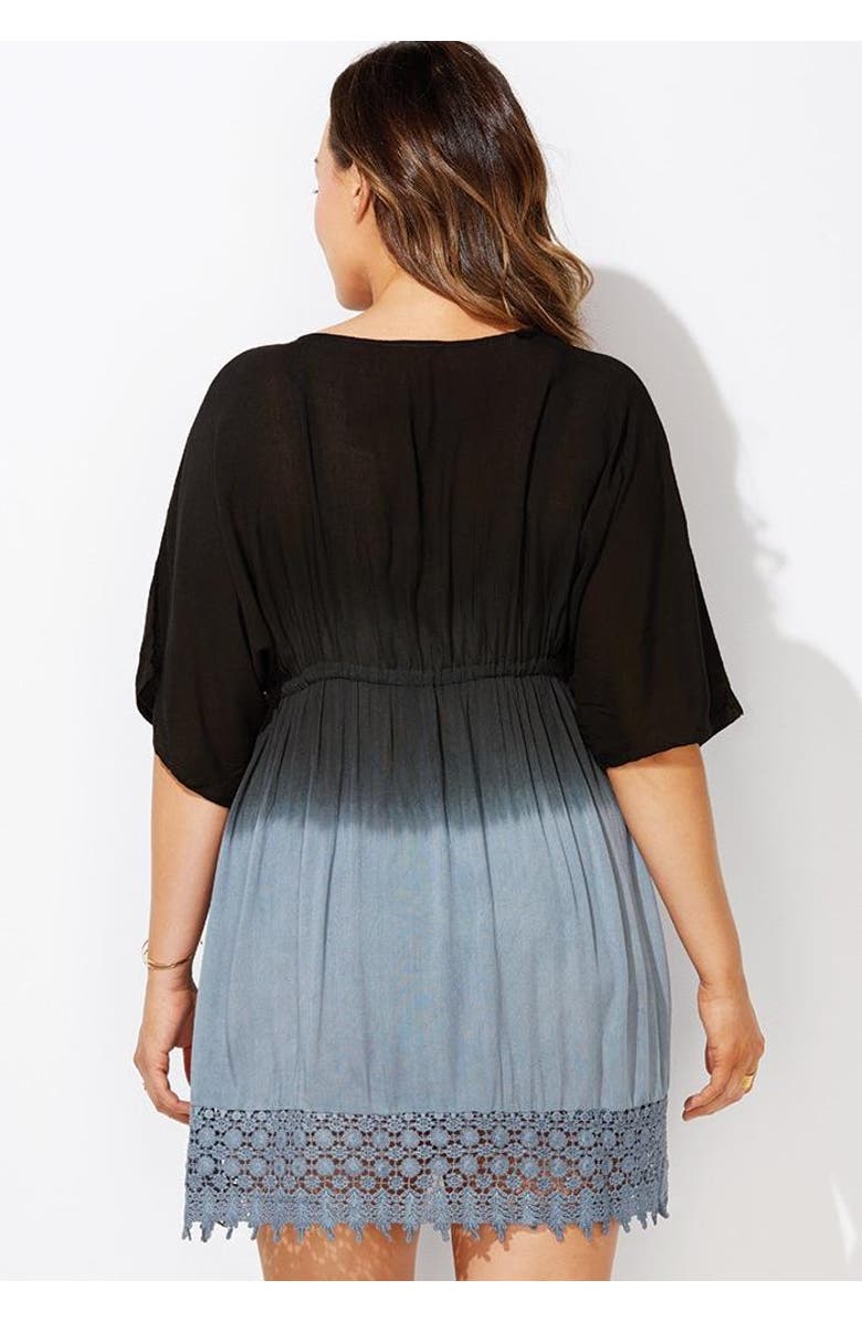 Swimsuits for All Renee Ombre Cover Up Dress, Alternate, color, Black Grey Ombre