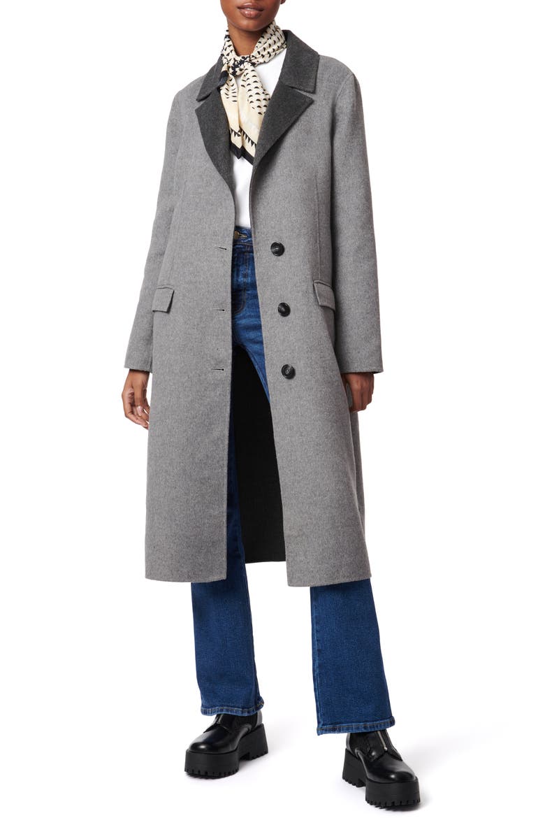 Double Face Tailored Coat, Main, color, LTGRYCHRCL