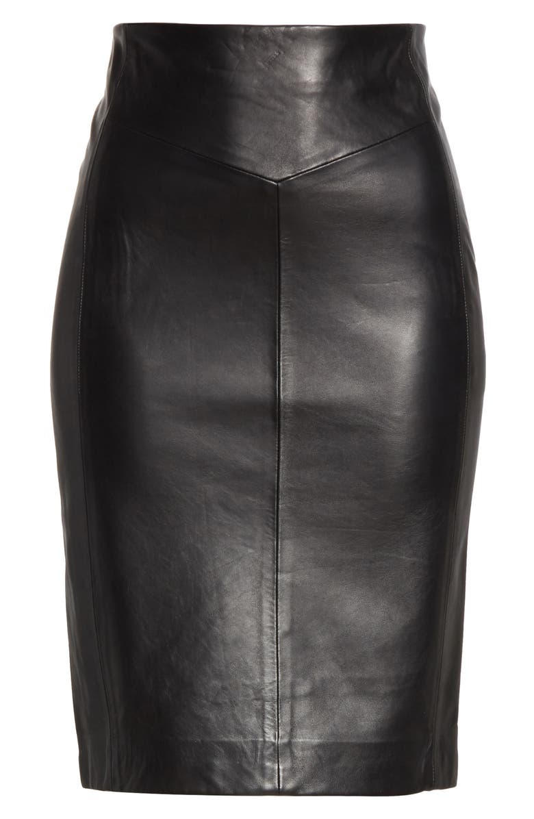 Reiss Megan Leather Pencil Skirt, Alternate, color,