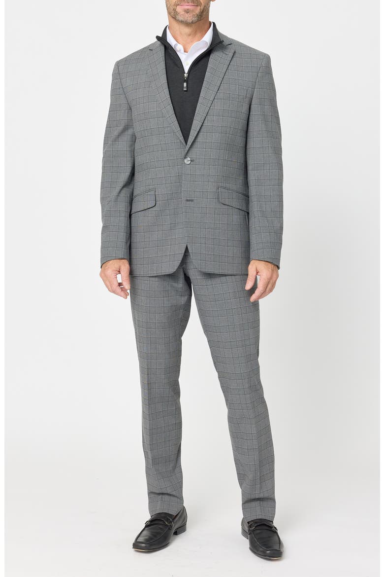 Checked Two-Button Suit, Main, color, CHARCOAL/ NAVY