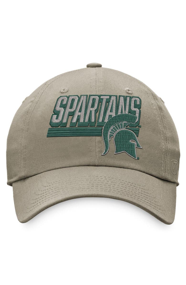 TOP OF THE WORLD Men's Top of the World Khaki Michigan State Spartans Slice Adjustable Hat, Alternate, color, Khaki