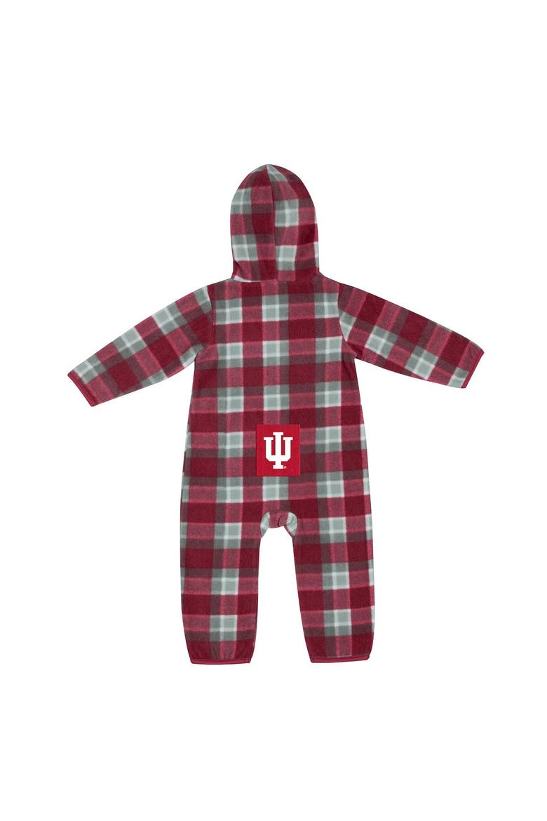 Infant Colosseum Crimson/Gray Indiana Hoosiers Farays Plaid Full-Zip Hoodie Jumper, Alternate, color, Crimson