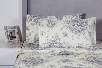 Toile Print 400 Thread Count Cotton Sheet Set