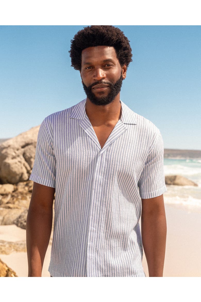 Maitan Relaxed-Fit Shirt, Alternate, color, BLUE/WHITE STRIPE