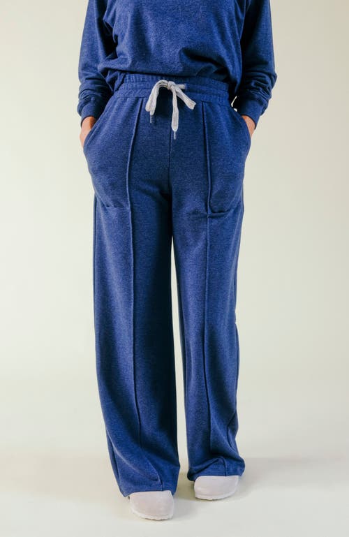 Poplinen Betty Organic Cotton + Tencel Wide Leg Pant In Heather Lake