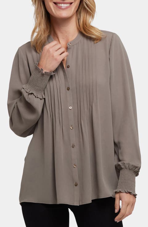 Pleated Peasant Blouse