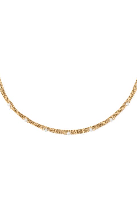 Faux Pearl Double Layer Necklace