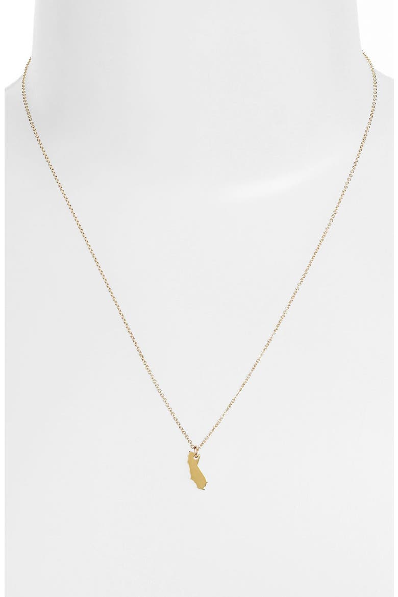 'State of Mind - California' Pendant Necklace, Alternate, color, CALIFORNIA GOLD DIPPED
