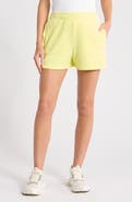 DKNY Metallic Logo High Rise French Terry Shorts