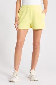 DKNY Metallic Logo High Rise French Terry Shorts