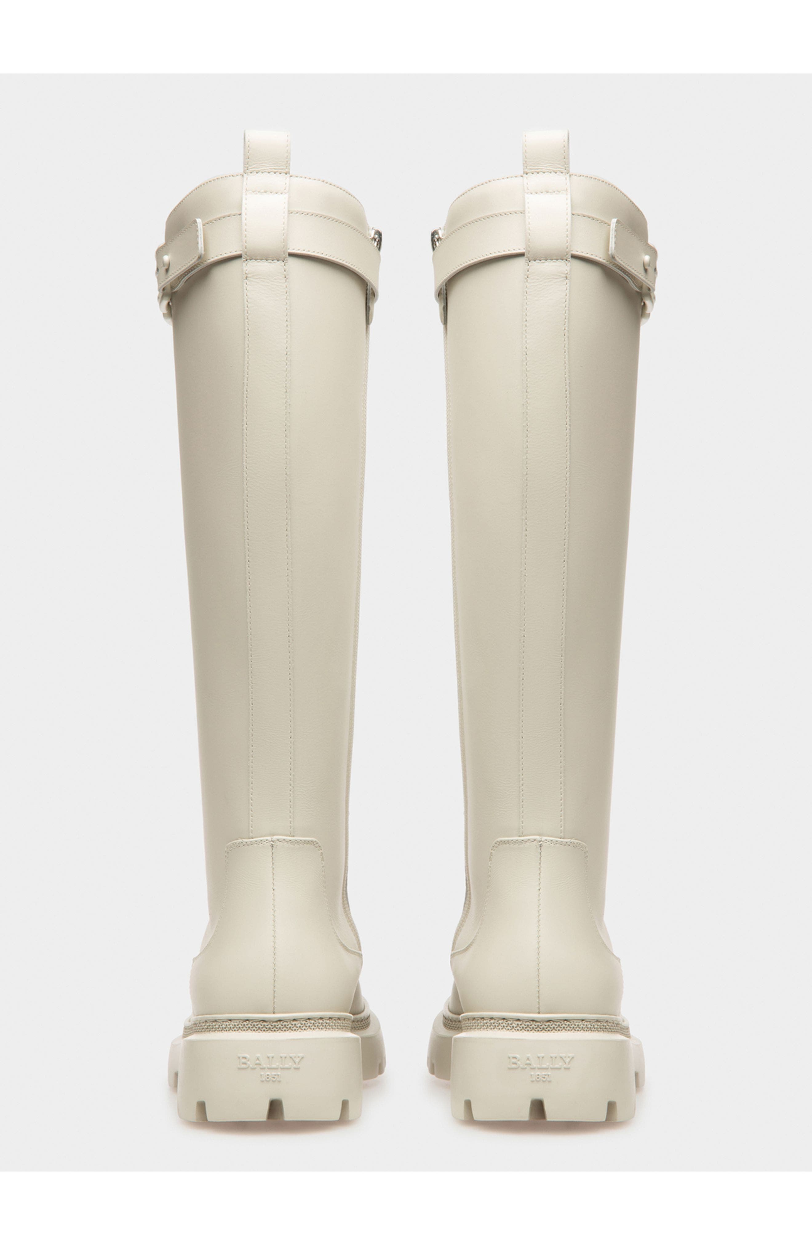 Bally Gaila Leather Boots, Alternate, color, Natural