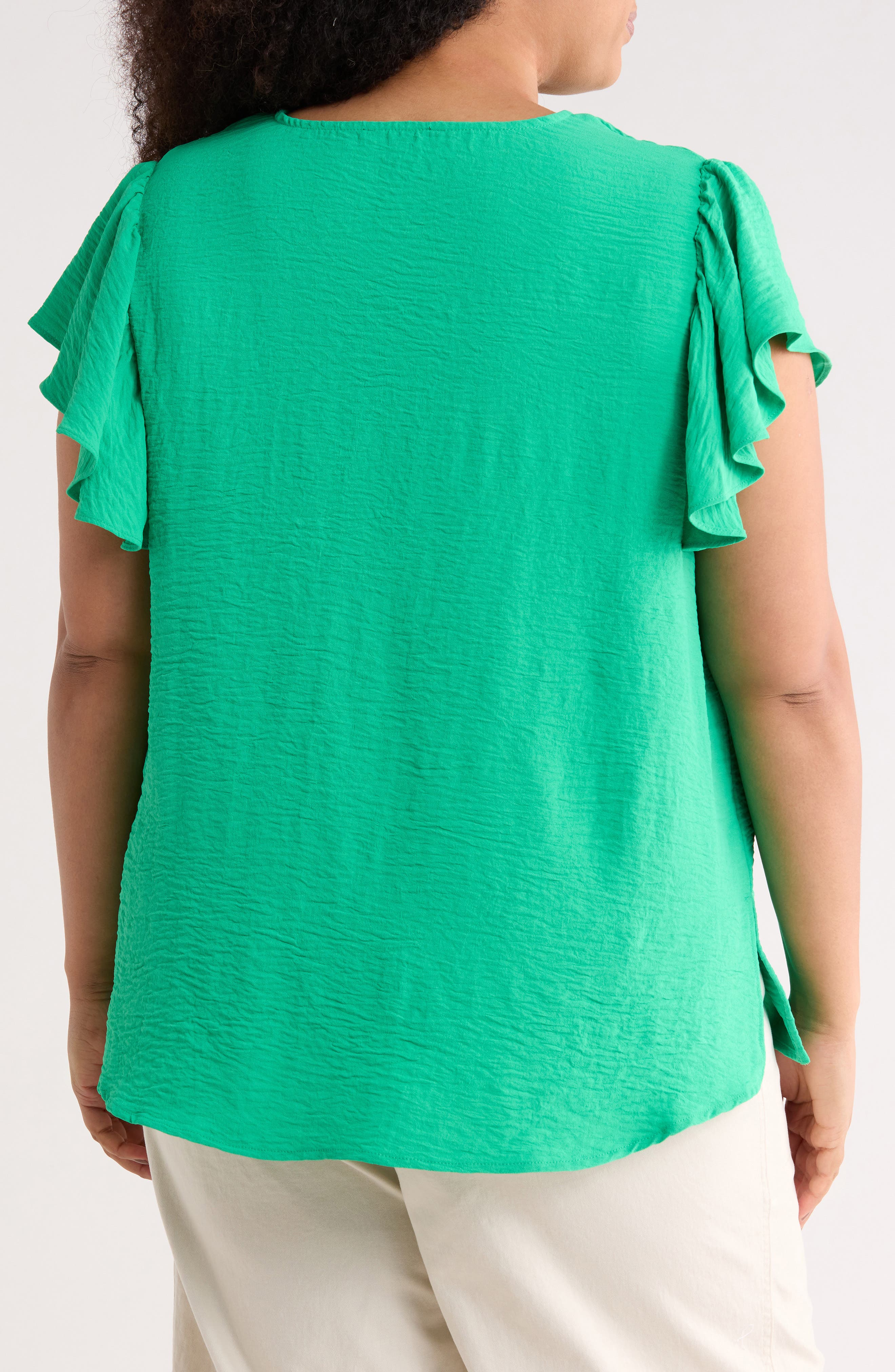Flutter Sleeve V-Neck Blouse - image 4