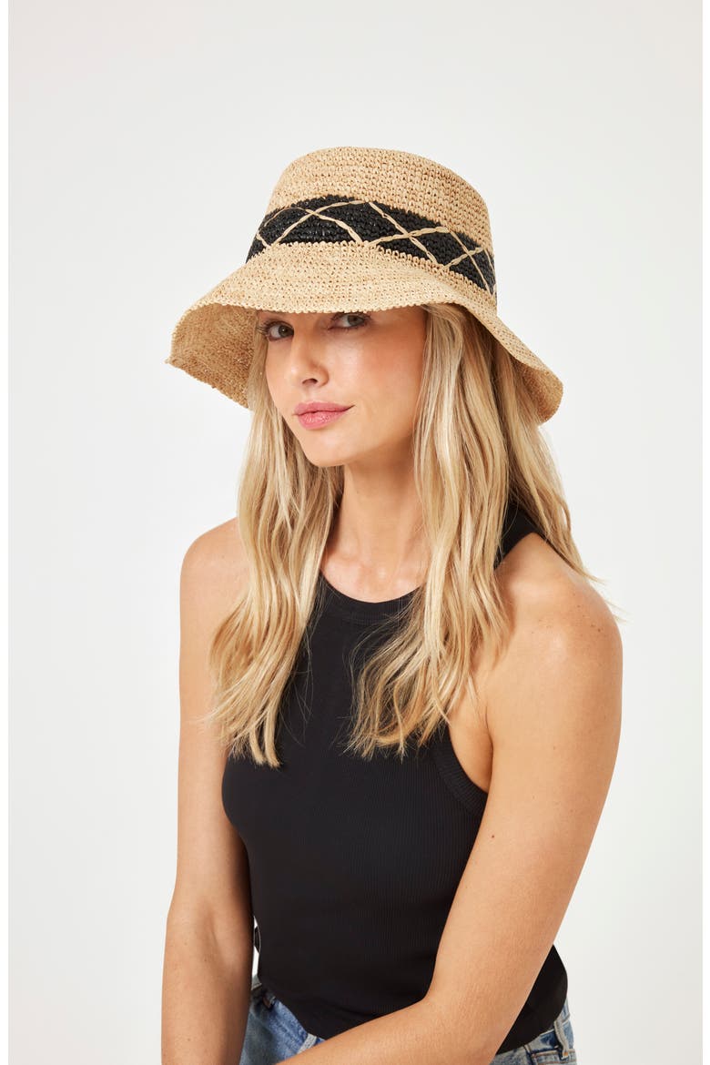Montauk Raffia Bucket Hat, Alternate, color, NATURAL