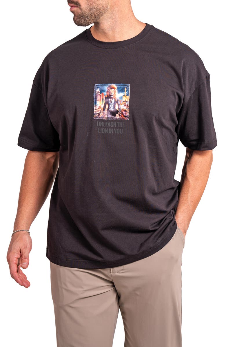 Maceoo Ascension Unleash Appliqué Cotton Graphic T-Shirt, Alternate, color, Brown