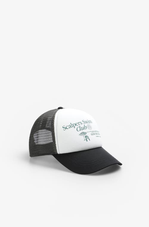Scalpers Swim Club Trucker Cap In Black