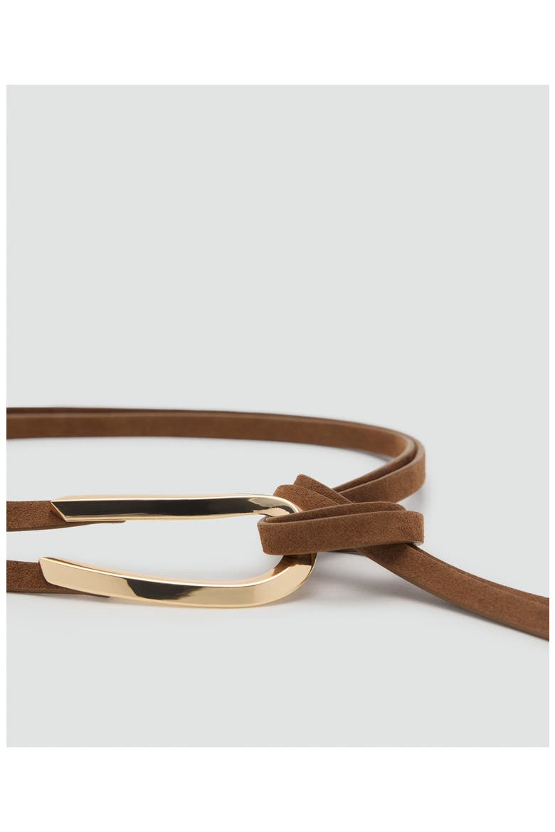 Thin Suede Tie Belt, Alternate, color, BROWN