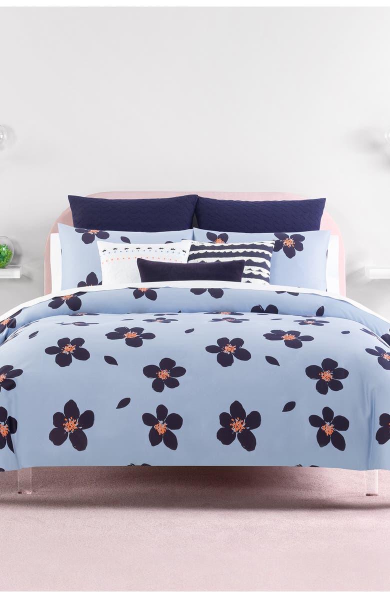 Kate Spade New York blue grand floral twin xl comforter set, Main, color,