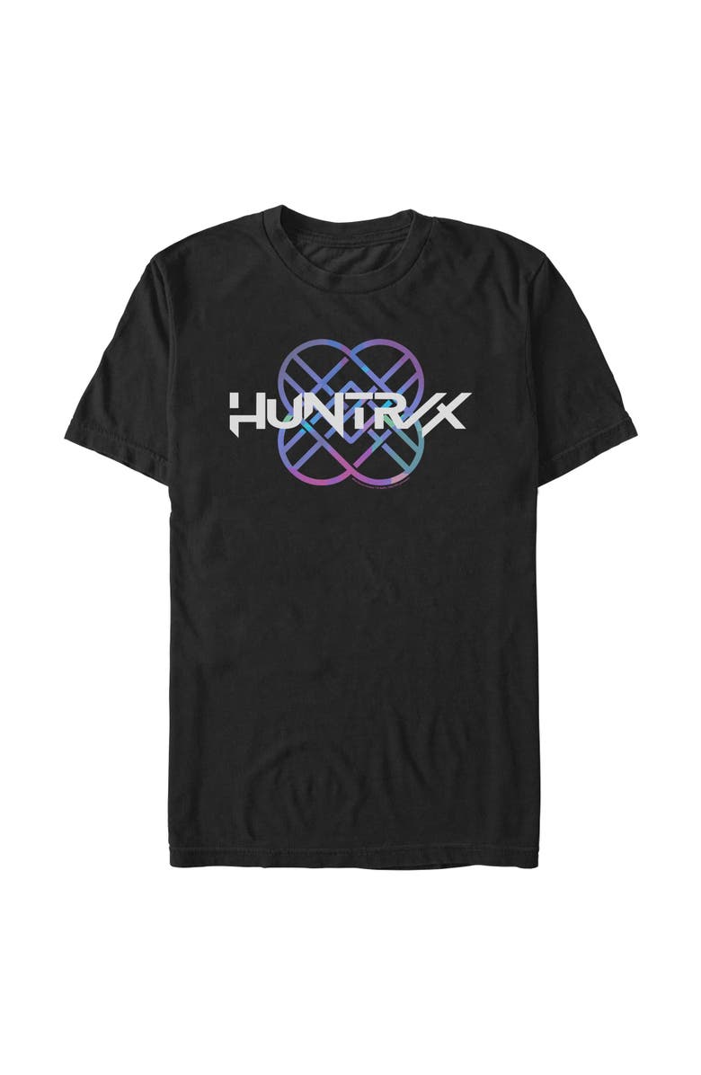 KPop Demon Hunters Men's KPop Demon Hunters Huntrix Holographic Logo  Graphic T-Shirt, Main, color, Black