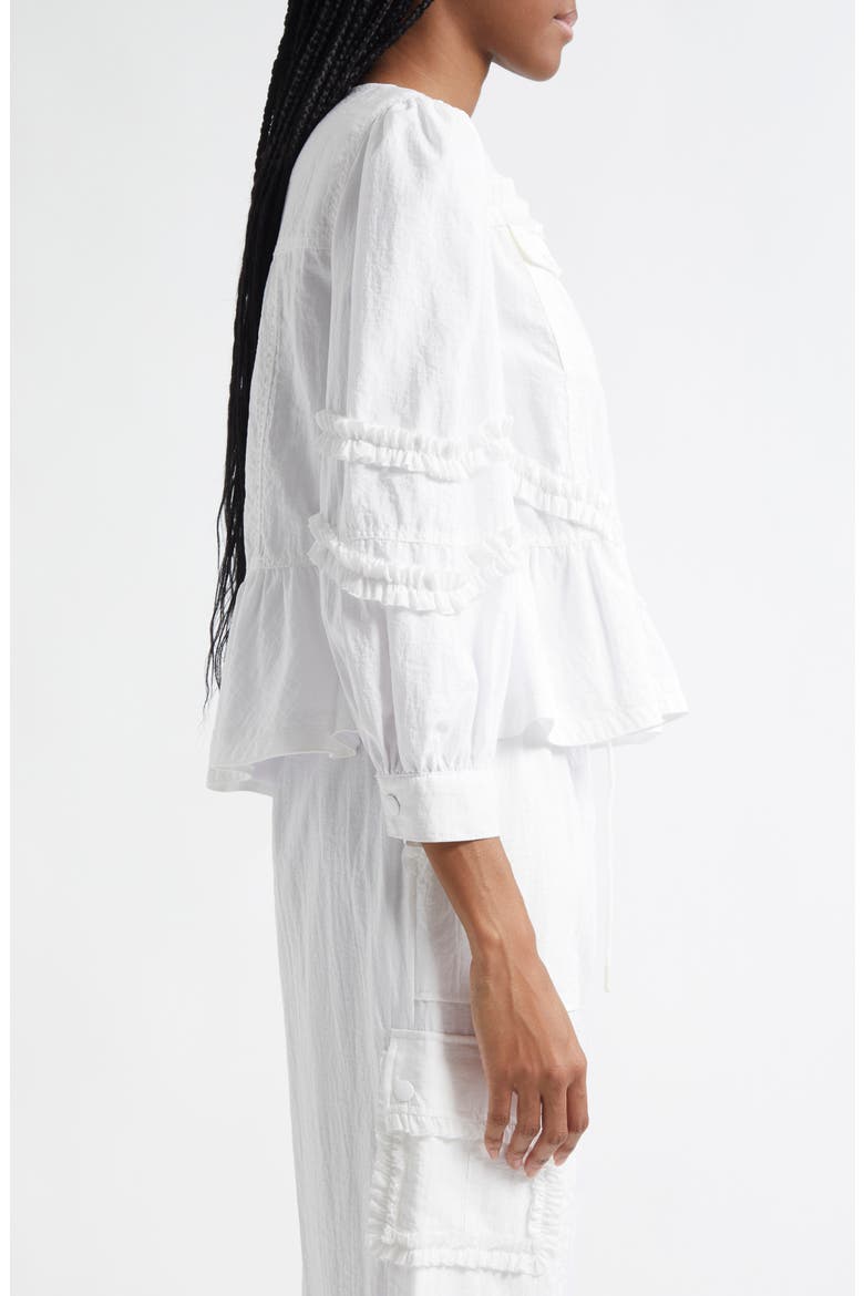 Kumiko Ruffle Peplum Jacket, Alternate, color, WHITE
