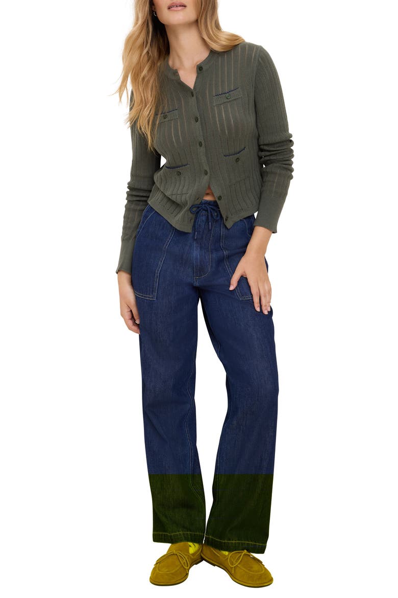 Cotton Pointelle Cardigan, Alternate, color, BRIAR