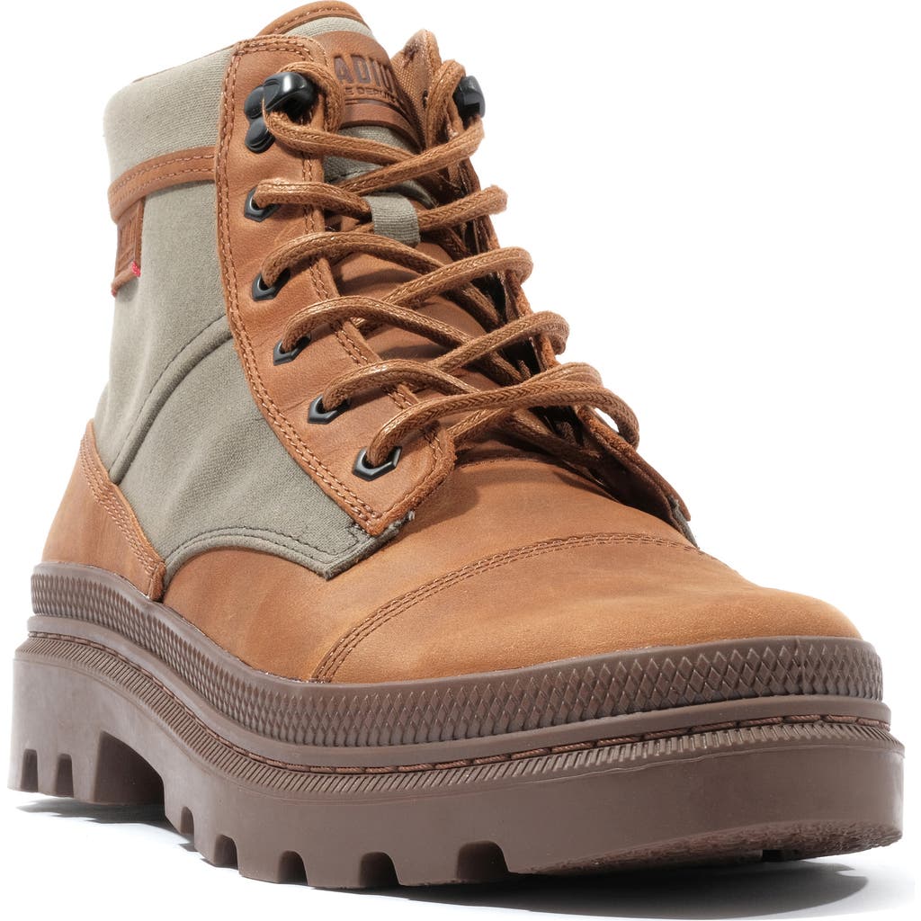 Palladium Pallatrooper Rough Boot in Olive Night/Honey