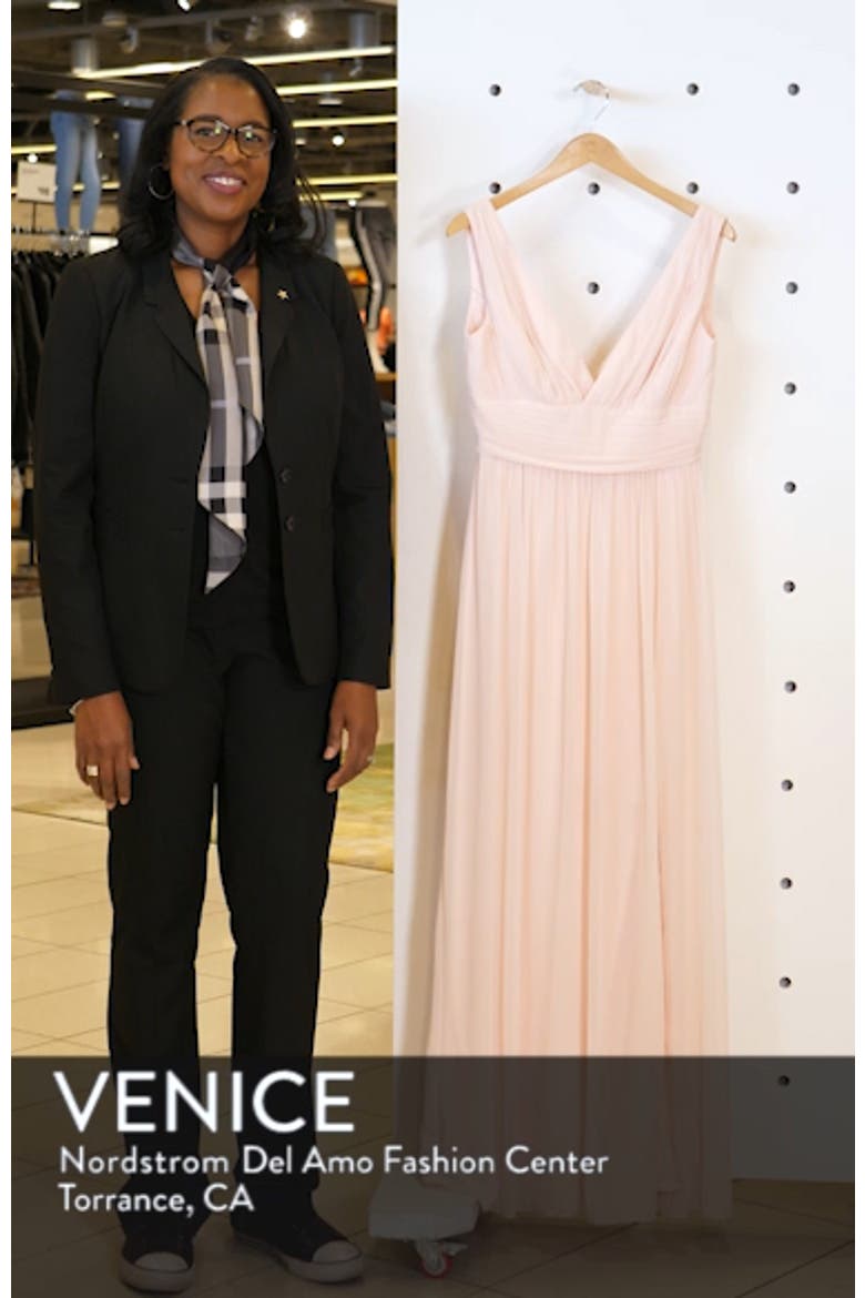 V-Neck Pleat Chiffon A-Line Gown video