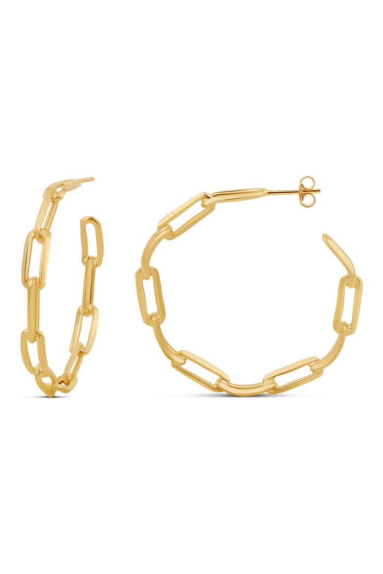 Sherry Link Hoop Earrings, Main, color, GOLD