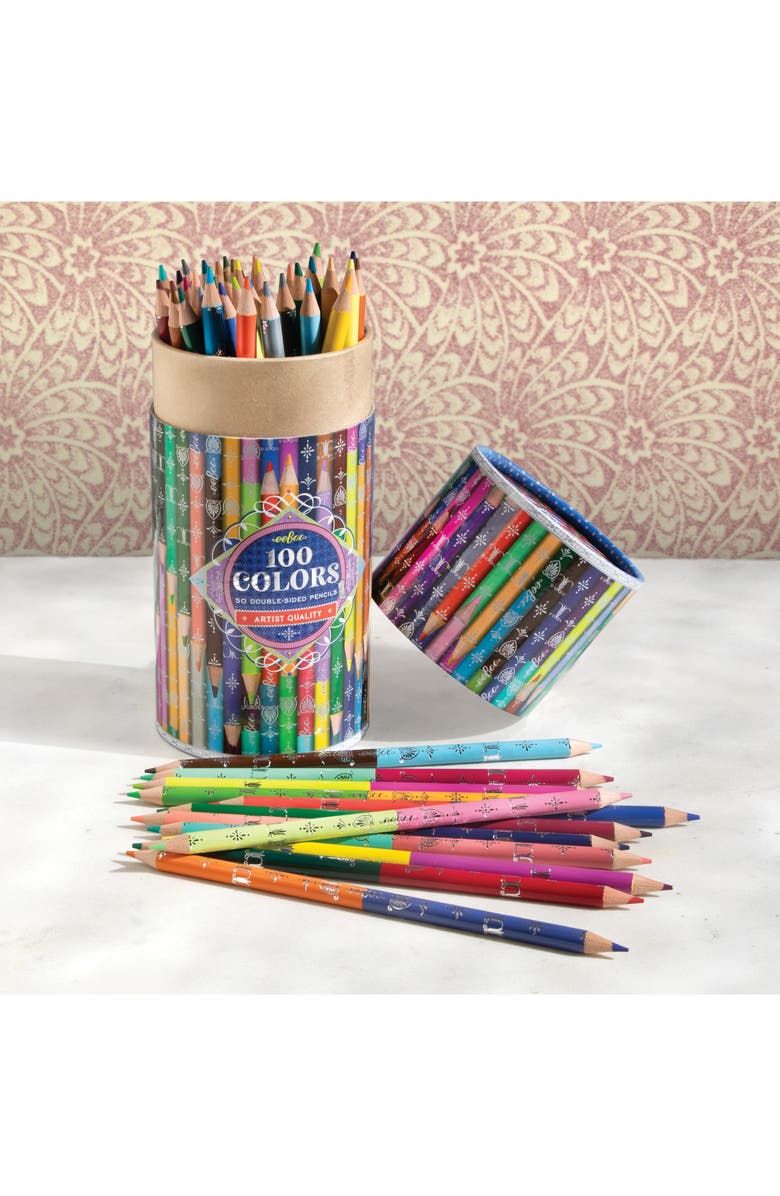 eeBoo 100 Color 50-Pack Double-Sided Color Pencils, Alternate, color, 