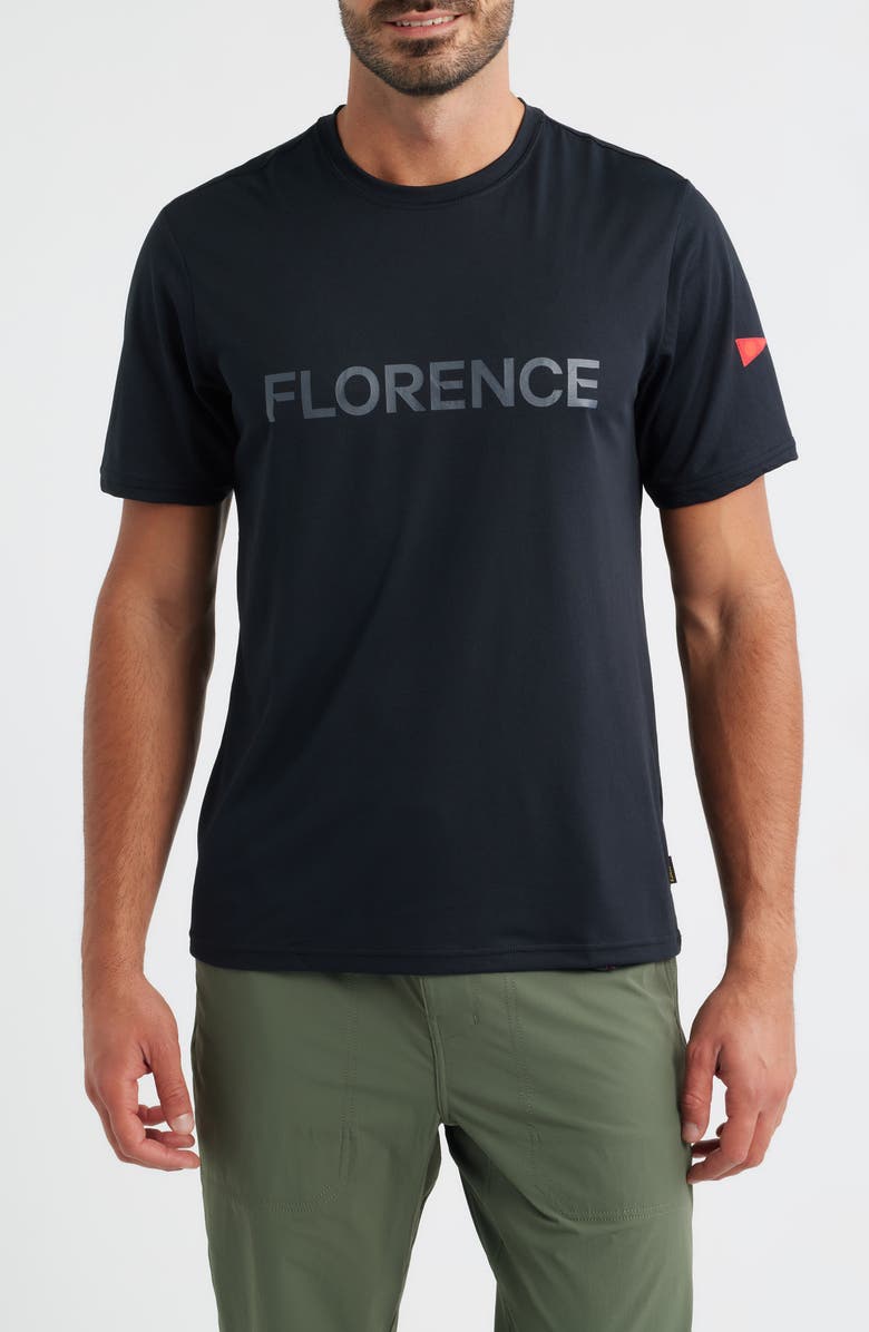 Florence Airtex Logo Performance T-Shirt, Main, color, Black