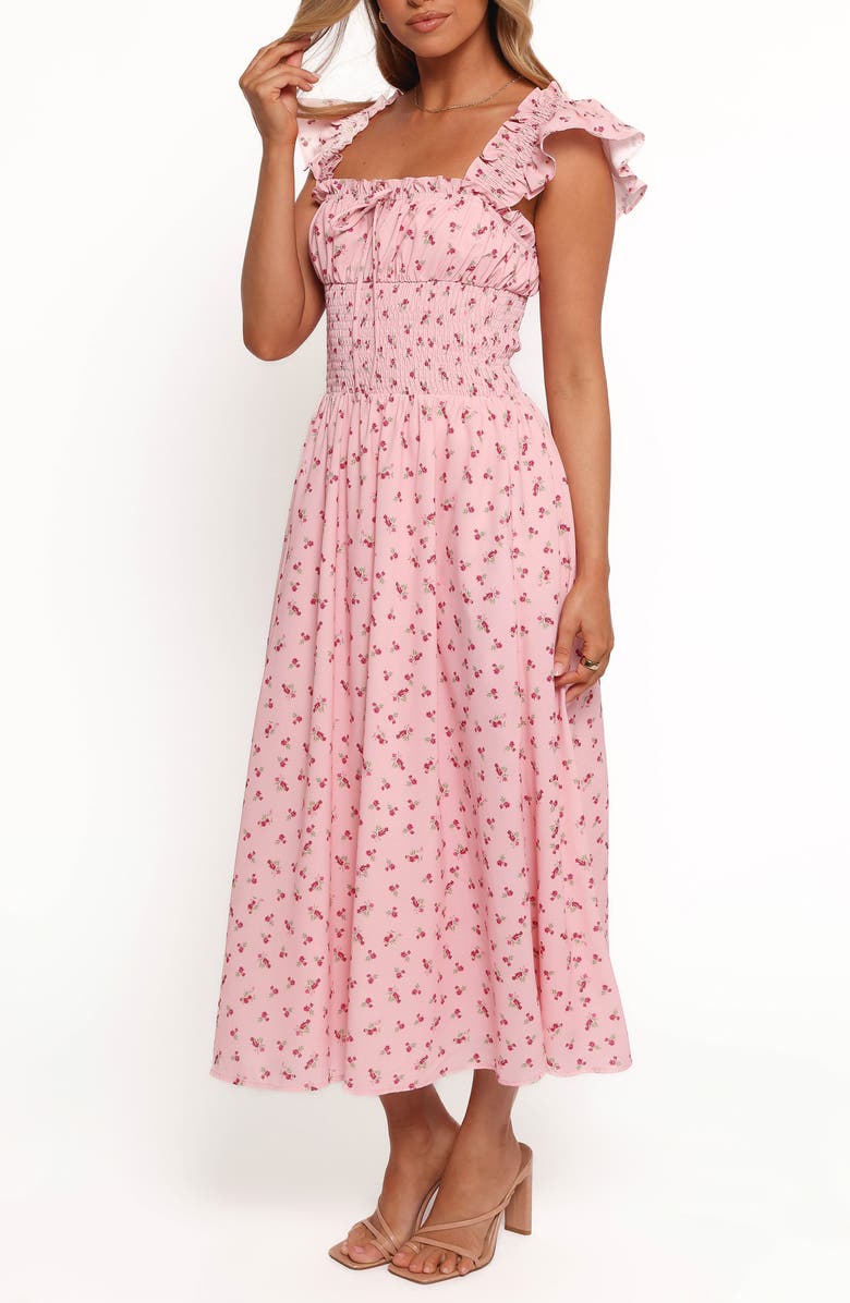 Petal & Pup Bronte Smocked Maxi Dress, Alternate, color, Pink Floral