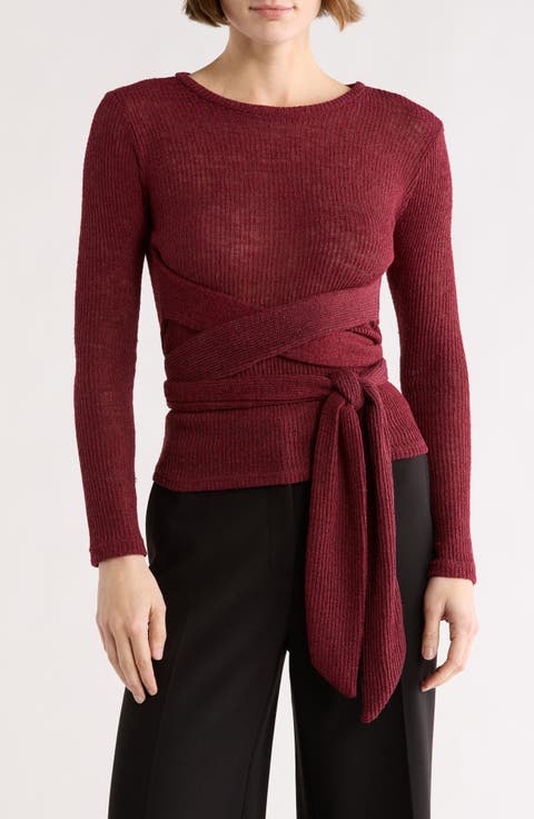 Tie Front Knit Sweater