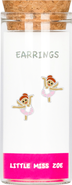 Little Miss Zoe Kids' Sterling Silver Ballerina Stud Earrings in Gift Bottle