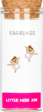 Little Miss Zoe Kids' Sterling Silver Ballerina Stud Earrings in Gift Bottle