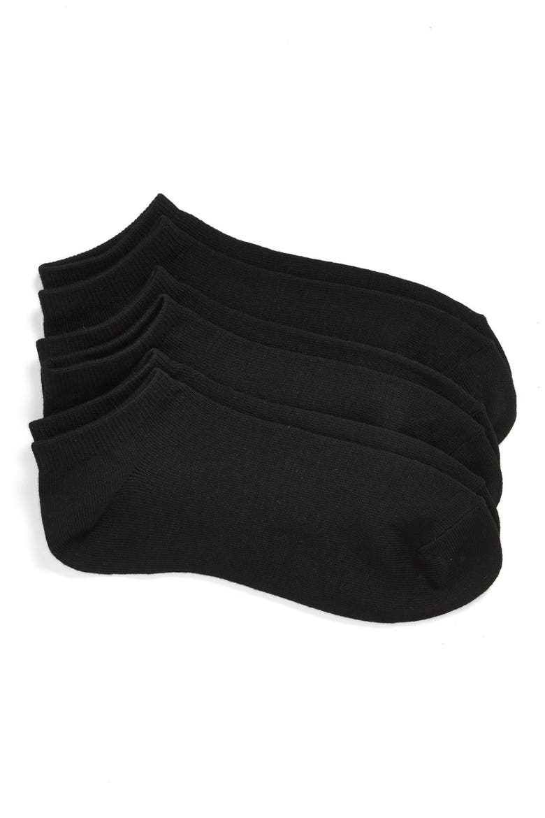 3-Pack Ankle Socks, Main, color, BLACK