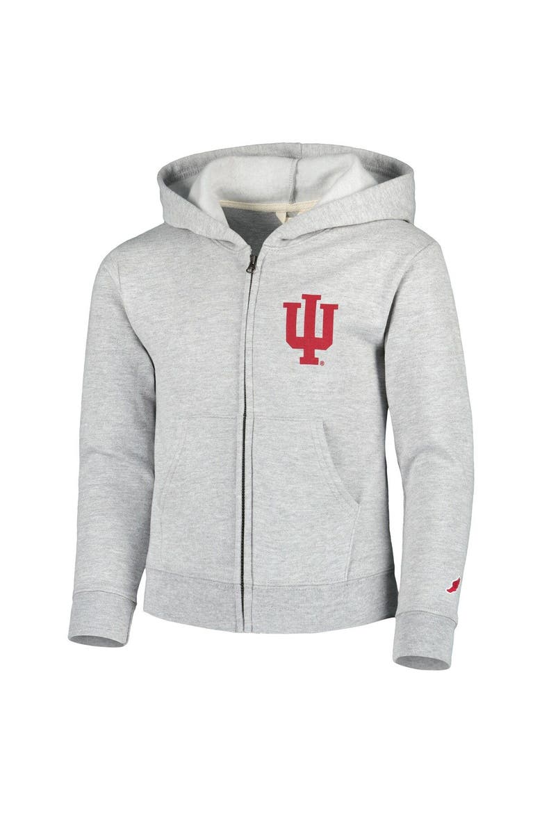 Youth League Collegiate Wear Heather Gray Indiana Hoosiers Full-Zip Hoodie, Alternate, color, Heather Gray