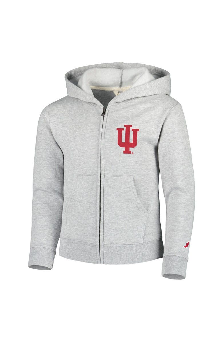 LEAGUE COLLEGIATE WEAR Youth League Collegiate Wear Heather Gray Indiana Hoosiers Full-Zip Hoodie, Alternate, color, 