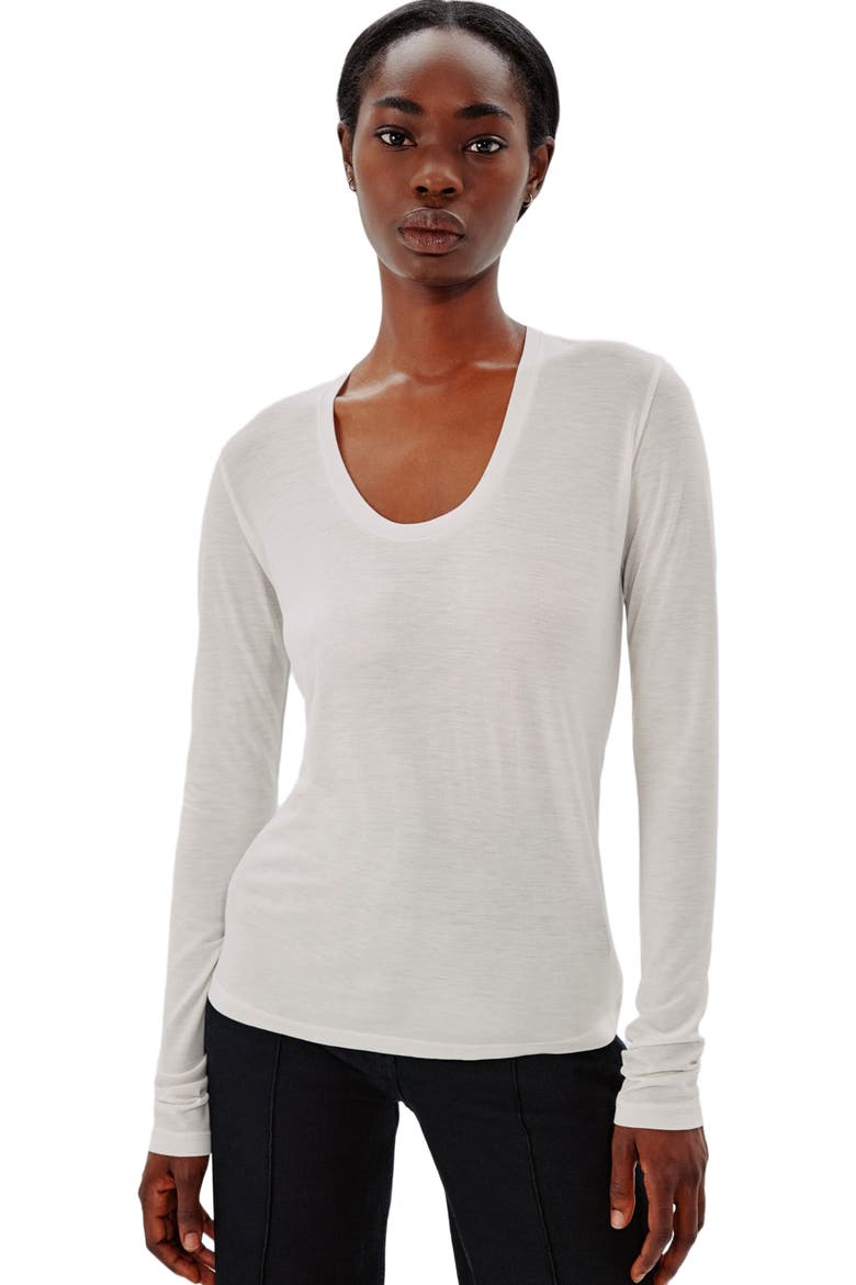 LONG BALLET SCOOP TEE, Alternate, color, VANILLA
