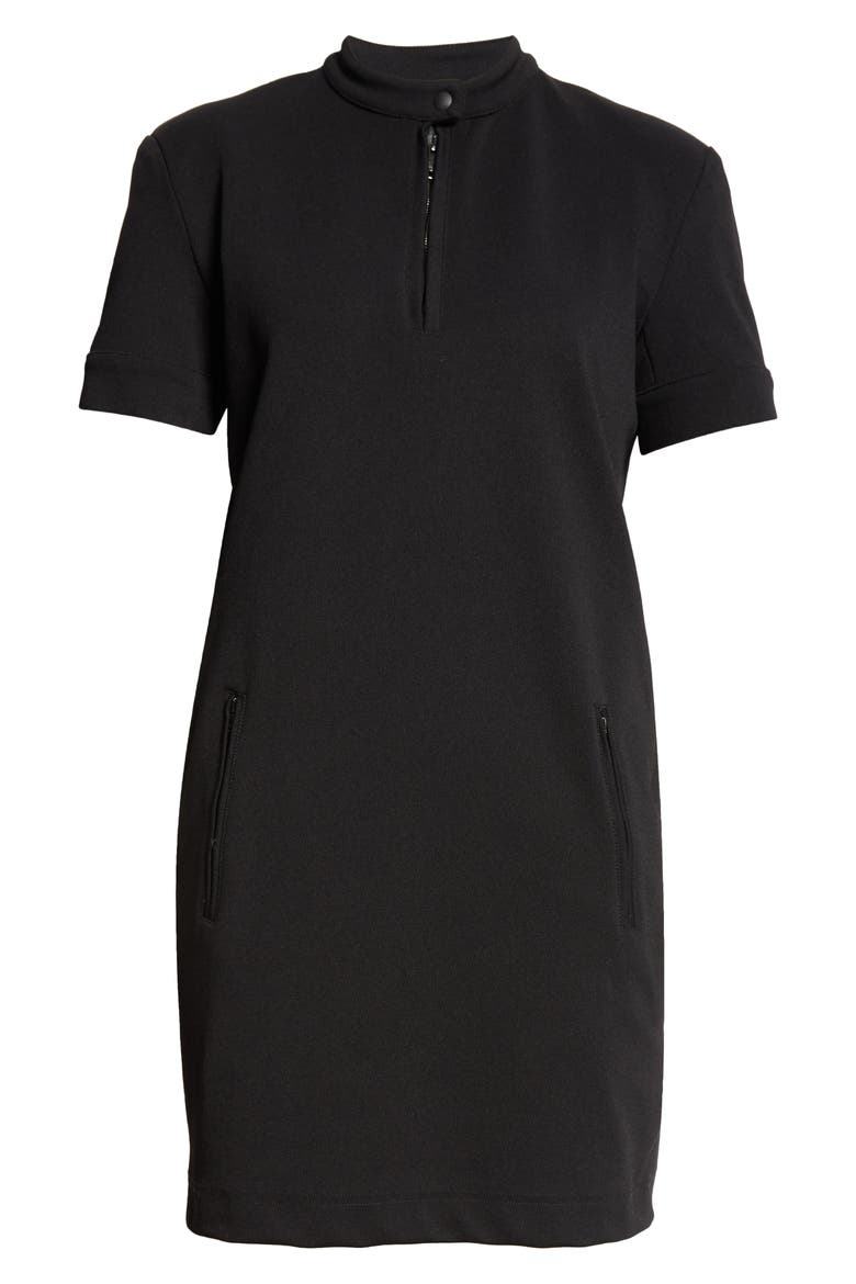 Lord Twill Knit Shift Dress, Alternate, color, BLACK