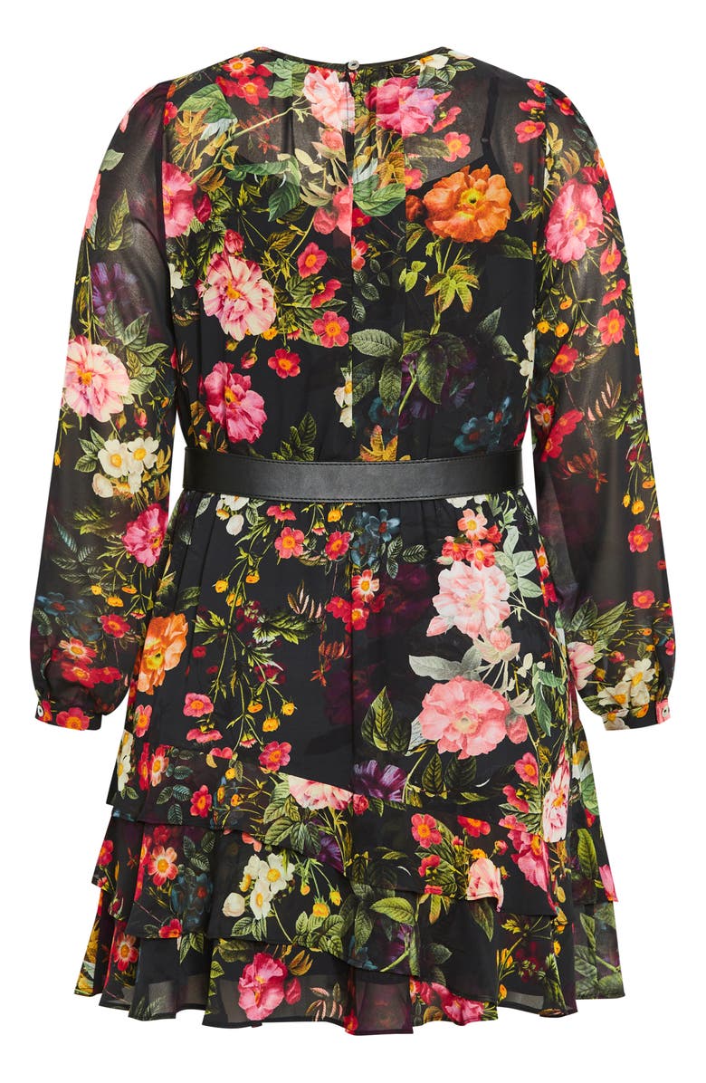 City Chic Suzie Long Sleeve Dress, Alternate, color, 